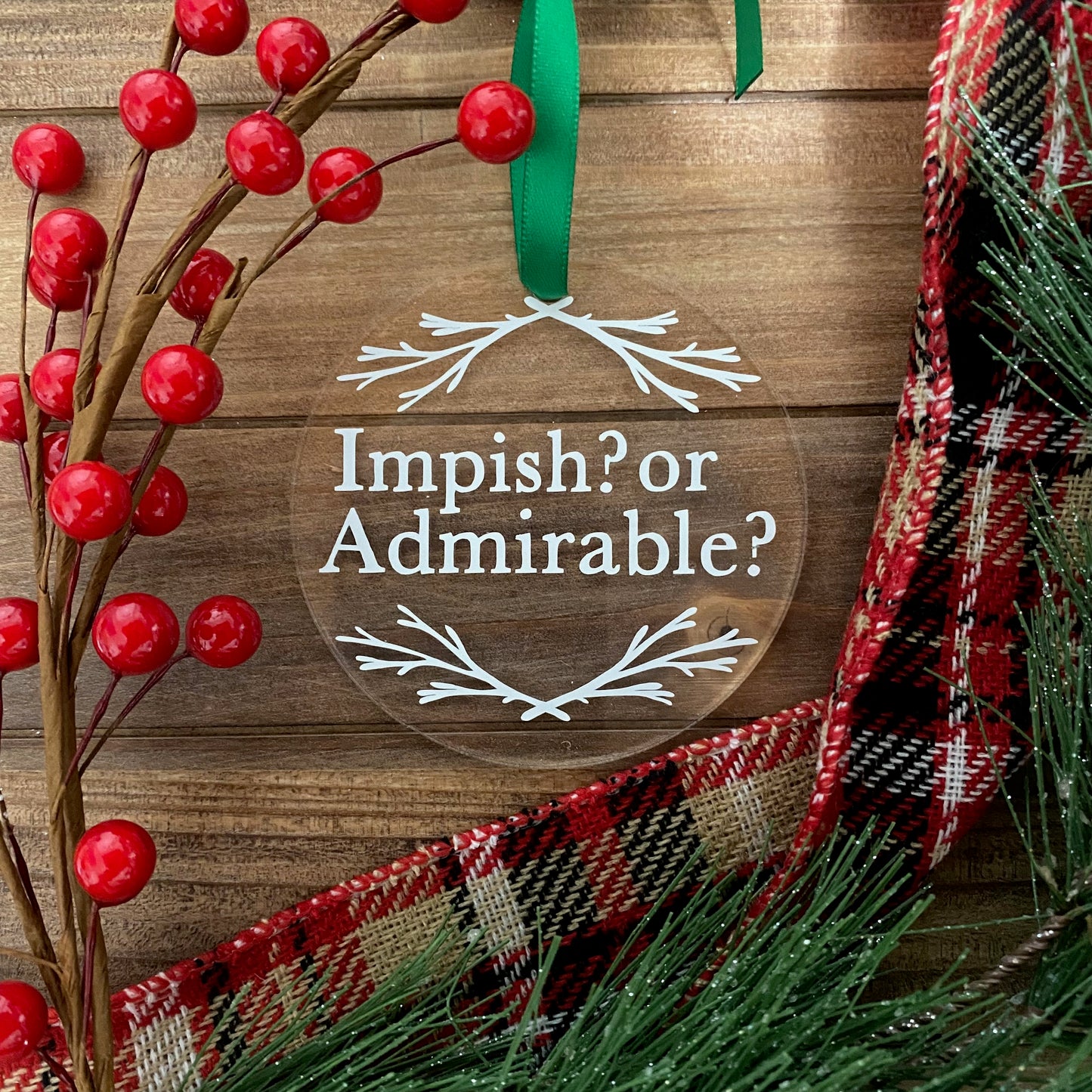 Impish or Admirable Christmas Ornament